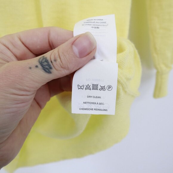 J. Crew‎ Merino Wool Sweater Womens PS Yellow Elevated Basic Preppy Academia - Picture 4 of 16